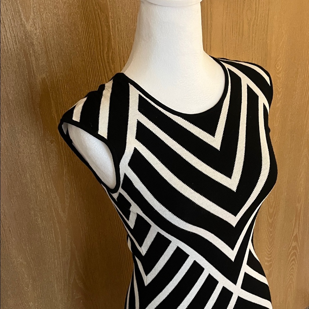 Banana Republic Black and White Geometric Mini Dress